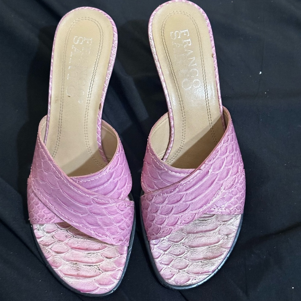 Franco Sarto Pink Textured Mules